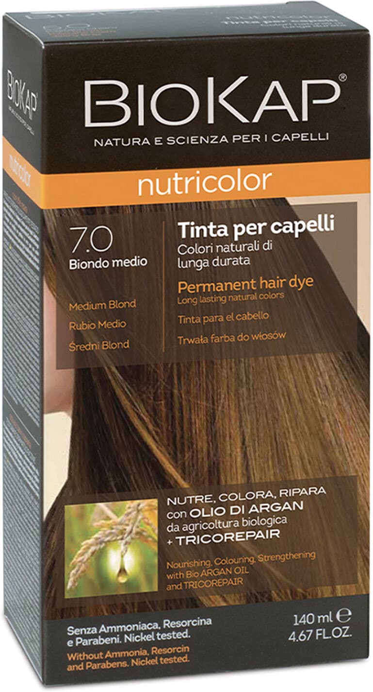 BIOKAP Nutricolor 7.0 Medium Blond Permanent Hair Dye 140ml