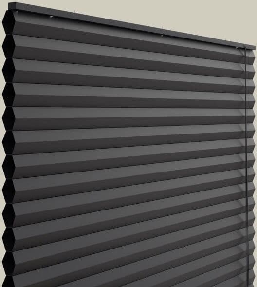 Debel Dubai Plisségardin, Mørkl, 80x130 Cm, Sort