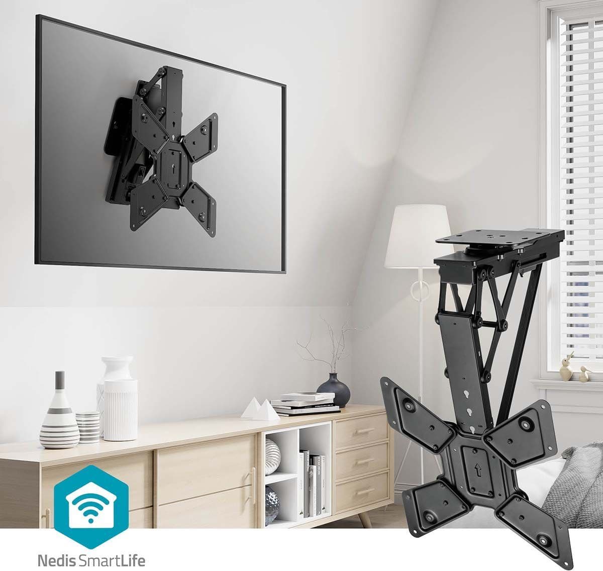 Veggfeste For Tv - Motorisert Tv-Takmontering - 23-65" - Maks 30 Kg - Roterbar - Tiltbar - Fjernstyrt