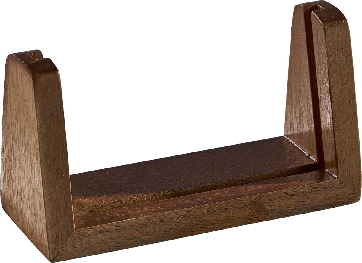 SPRINTIS 1 Espositore da tavolo legno ‘LignoLine’ formato verticale   A6   legno di noce, acrilico (PMMA), marrone scuro