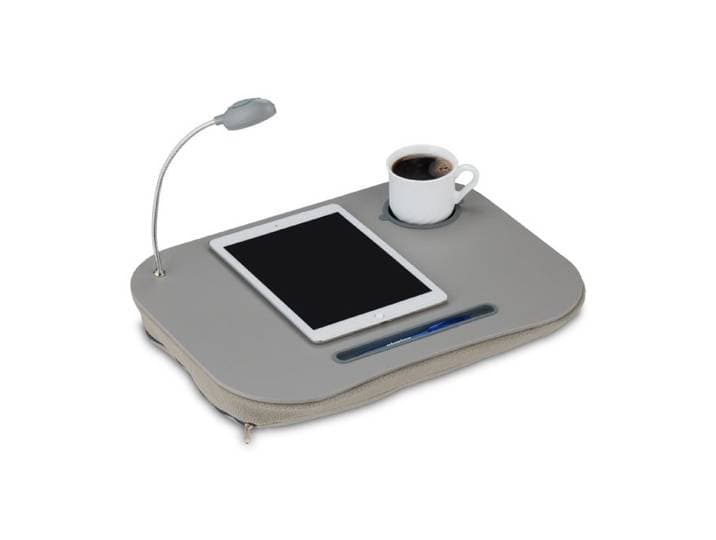 Relaxdays Laptopkissen mit Licht grau