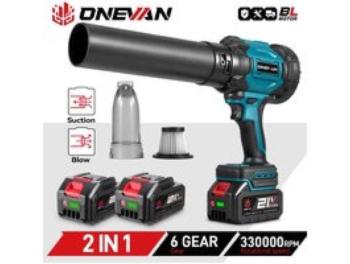 ONEVAN 2-in-1 Borstelloze Elektrische Turbo Bladblazer Jet Fan 350m/s Tuin Blad- en Stofzuiger Reinigingsgereedschap voor Makita 18V Accu