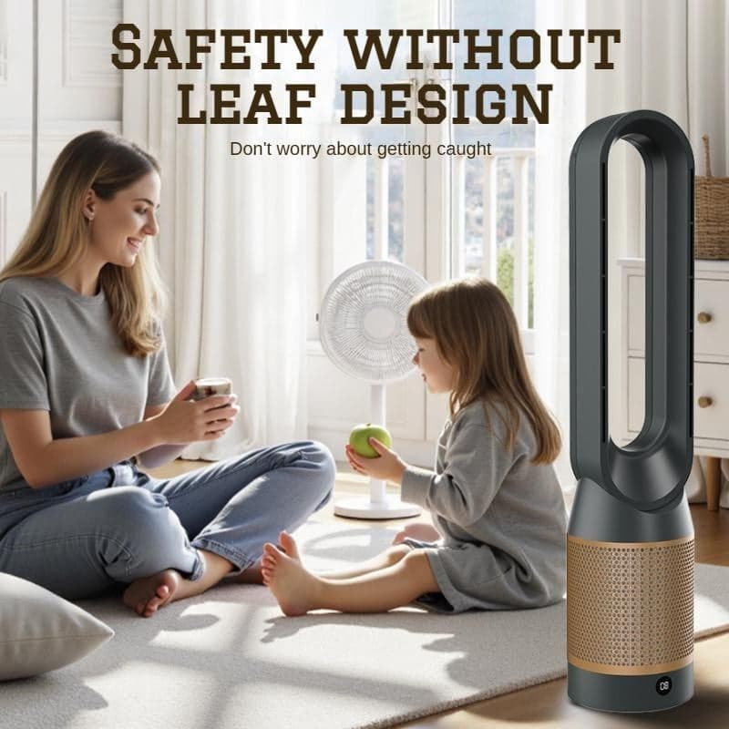 Zelurxx Ventilator zonder bladen 4-in-1: Koeling, verwarming en HEPA-luchtzuivering, 1600W, goud
