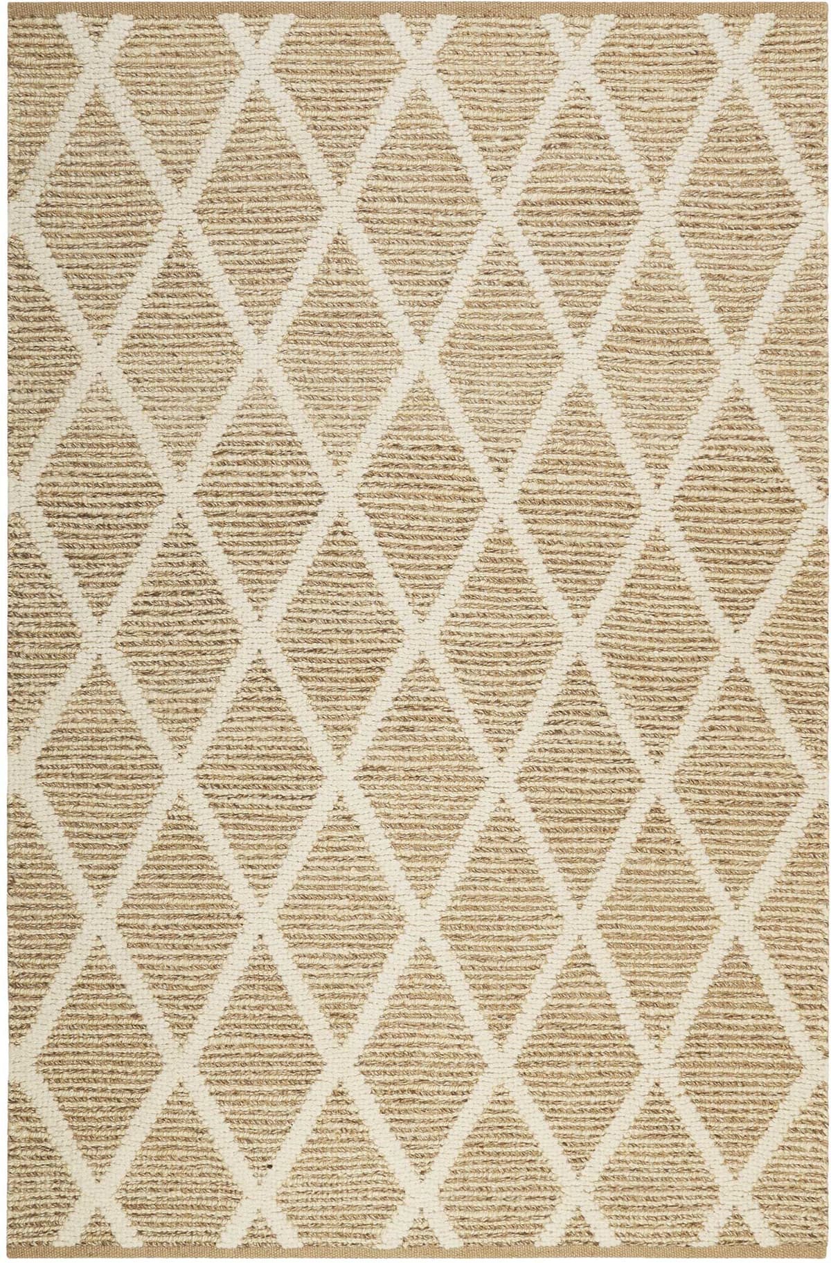 Teppich GREEN LOOOP "Novella", beige (natur beige), B:160cm H:18mm L:230cm, Jute, Teppiche, Teppich, Hochflorteppich, handgewebt, natur, modern, geometrisch natur beige B : 160cm 1 Stk., 18mm, L: 230cm