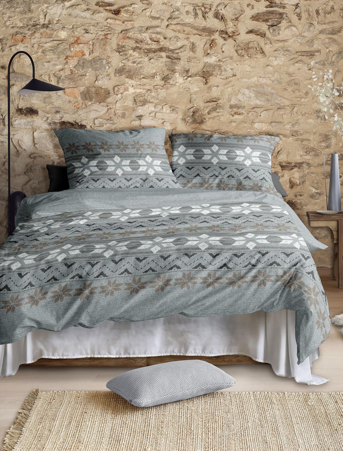 Bettwäsche IRISETTE "Panda 8621", grau (jade), B/L: 135cm x 200cm, 1 Stk., 1 Stk., Feinbiber, B/L: 80cm x 80cm, 2 Stk., Feinbiber, Obermaterial: 100% Baumwolle, Bettwäsche, Bettwäsche, flauschig weich und wärmend jade B/L: 135cm x 200cm, 1 Stk., 1 Stk., F
