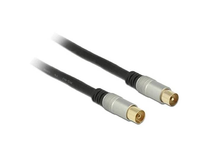 DELOCK kabel IEC stekker > IEC bus RG-6 / U quad shield 3 m Premium zwart