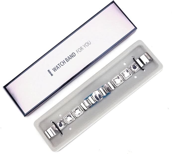 FineBAND 20Pcs Lightweight Silver Exquisite Paper Box For Apple Watch Band Pack Nylon/Steel/Leather/Silicone For Universal Watch Strap