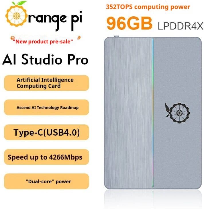 cbhioarpd OrangePi AIStudio Pro Arithmetic Card Ascend Development Board 352TOPS OCR Recognition OrangePi AI Studio Pro