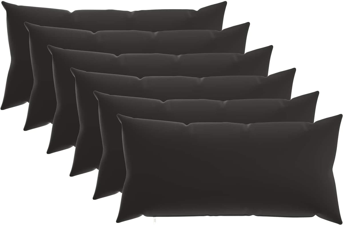 vidaXL Housse de coussin 6 pc HEERLEN Noir 40 x 70 cm Polyester