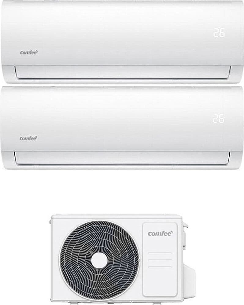 comfee Cw09aiu + Cw09aiu + 2f18k Climatizzatore Dual Split Inverter 9000 + 9000 Btu Condizionatore Con Pompa Di Calore Classe A+/a Gas R32 (Unità Interna + Unità Esterna) - Cw09aiu + Cw09aiu + 2f18k Cf W