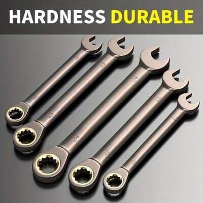 Uplifted Goods Dual Purpose Ratchet Wrench Open Spanner For Professional Auto Repair 1pc 12mm