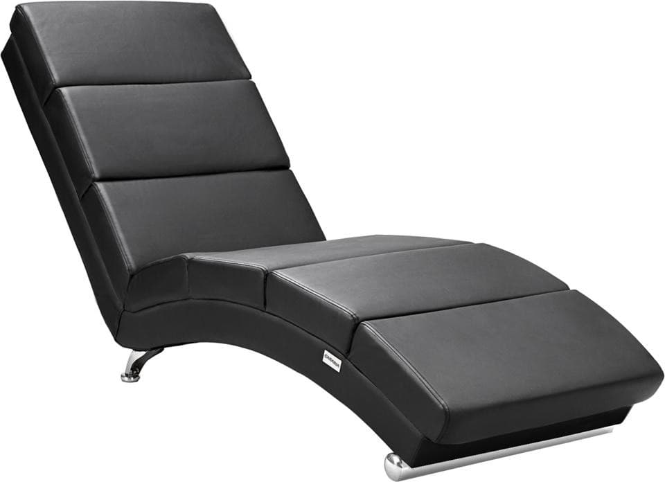Casaria relaxstoel zwart, comfortabel gestoffeerd, B/D/H: 186 x 55 x 89 cm