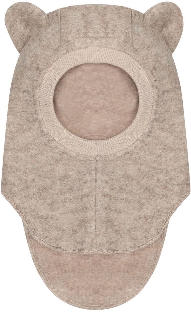 HUTTEliHUT balaclava i ull m/ører, Sand Melange (2-4 år) 2-4 år
