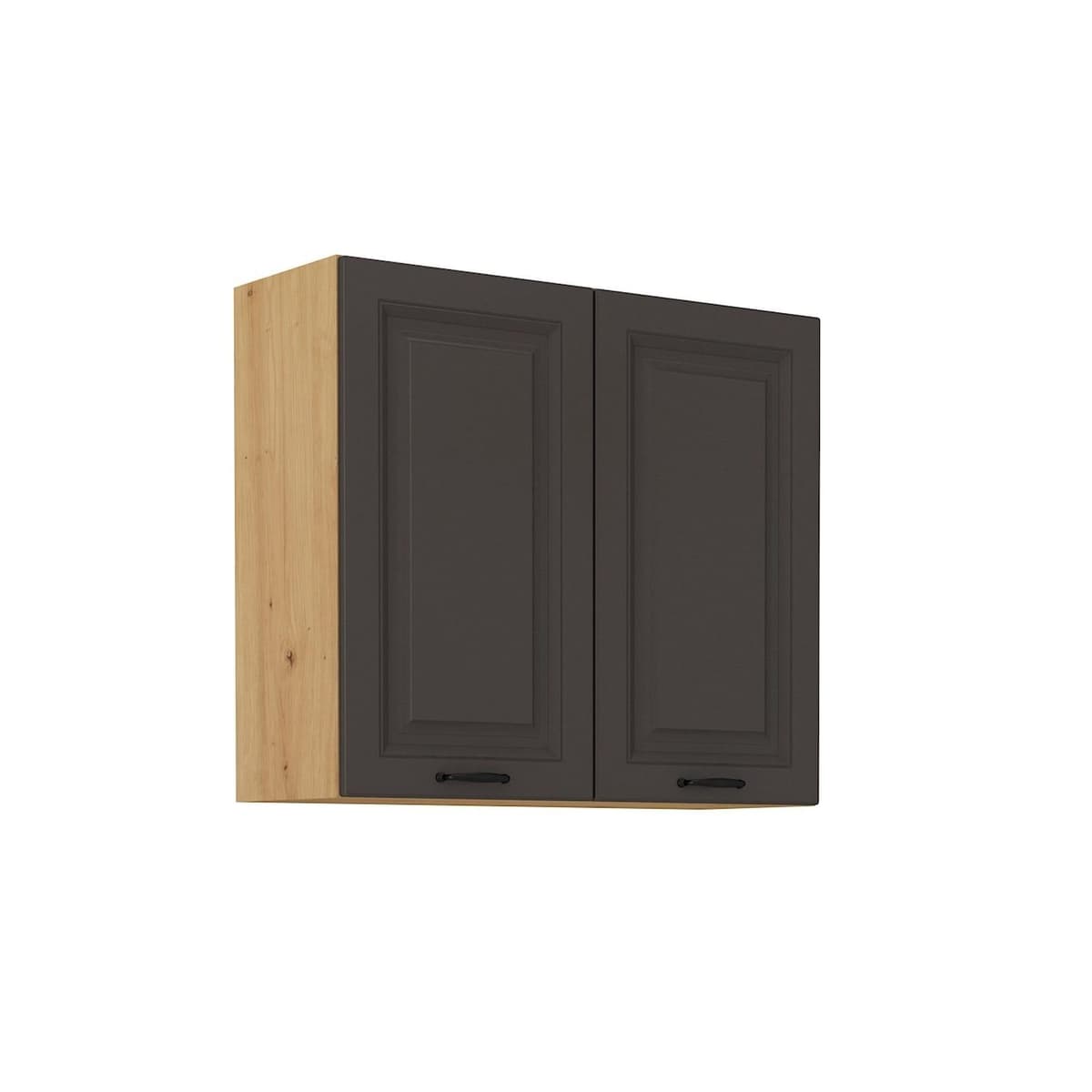 Hängeschrank 80 cm Stilo Grau + Eiche Artisan Küchenzeile Küchenblock Küche