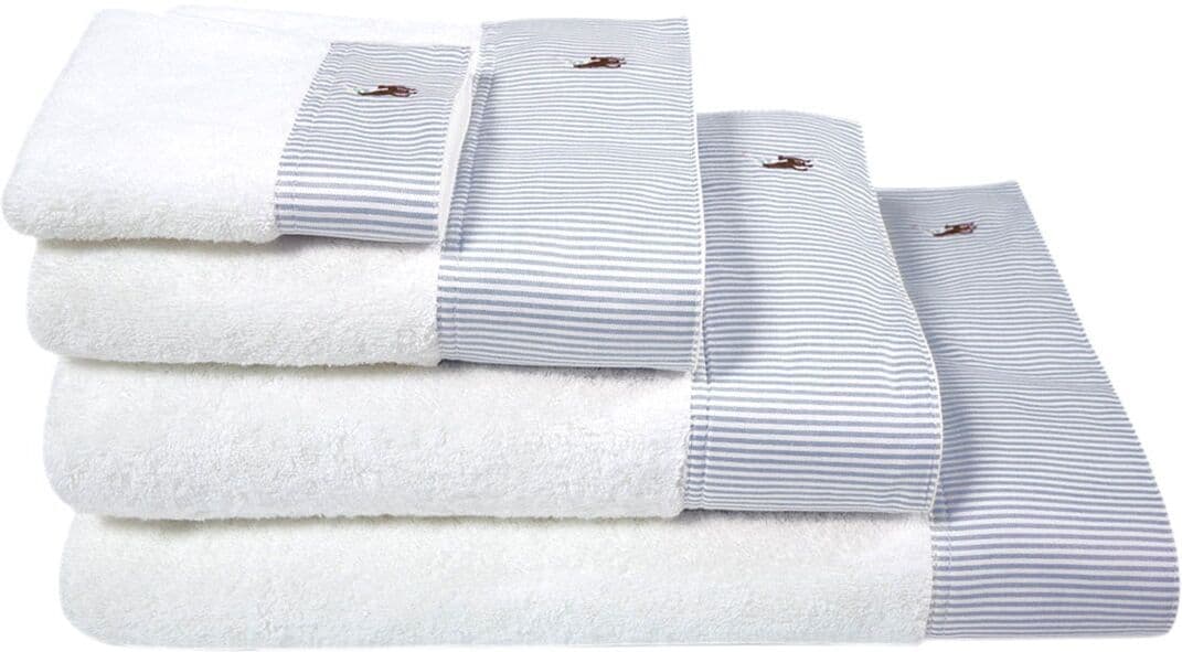 Ralph Lauren Home Toalla de baño algodón egipcio 550 gr-m2 Oxford Stripe .  (Tocador) Azul