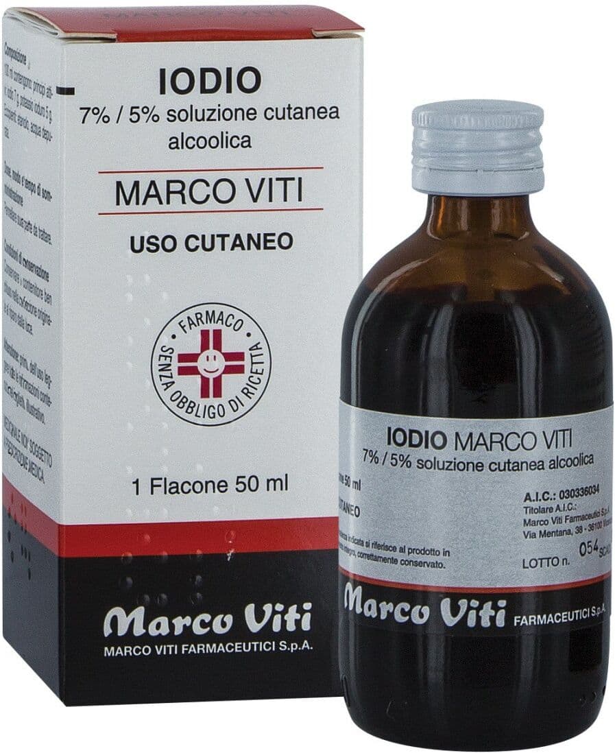 Marco Viti Iodio 7 %/5 % 50 ml soluzione cutanea alcolica