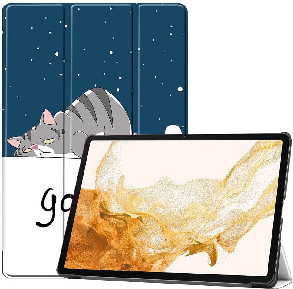EIDERWOOD Samsung Galaxy Tab S10 Plus Kunstskinn Deksel m. Mønster - Katt