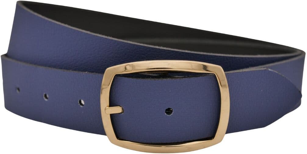 Ledergürtel ANNAMATONI "AnnaMatoni Ledergürtel mp Ledergürtel mp", Damen, Gr. TW80 - 95cm Gesamtlänge, blau (marine 490), 100% Leder, Gürtel Ledergürtel