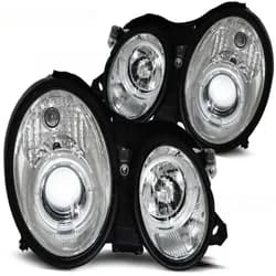 LED Angel Eyes Scheinwerfer passend für Mercedes Benz CLK W208 97-02 chrom
