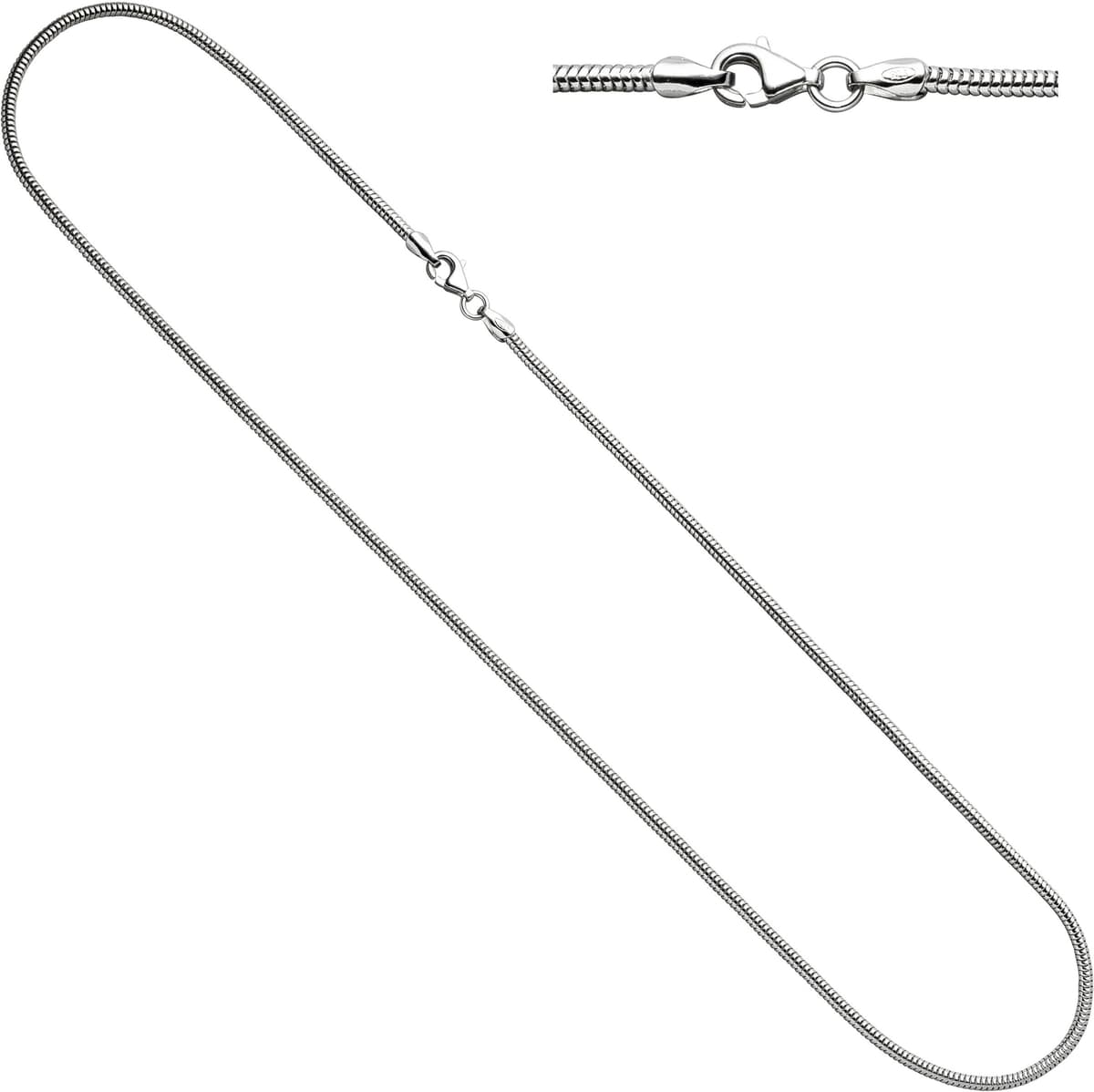 Silberkette JOBO, silber (silber 925), Halsketten, Damen, Silber 925 (Sterlingsilber), L: 60, Silberkette, Schlangenkette 925 Silber 60 cm 1,9 mm