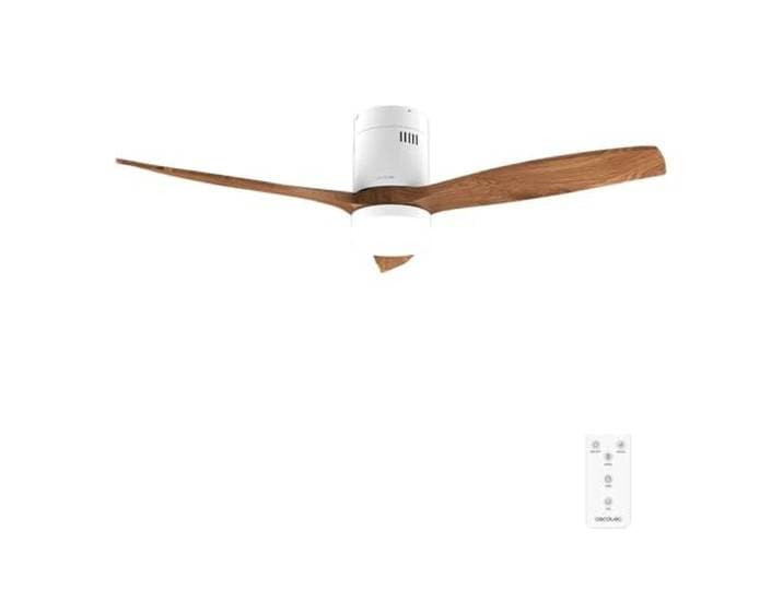 Cecotec Ventilateur Plafond EnergySilence Aero 5600 Classic White&DarkWood 40W\, 6 Vitesses\, 3 Pales\, Diamètre 52 \ (132 cm)\, Minuteur jusqu'à 8h\, 20W Lumière LED\, Télécommande\, Fonction Été/Hiver
