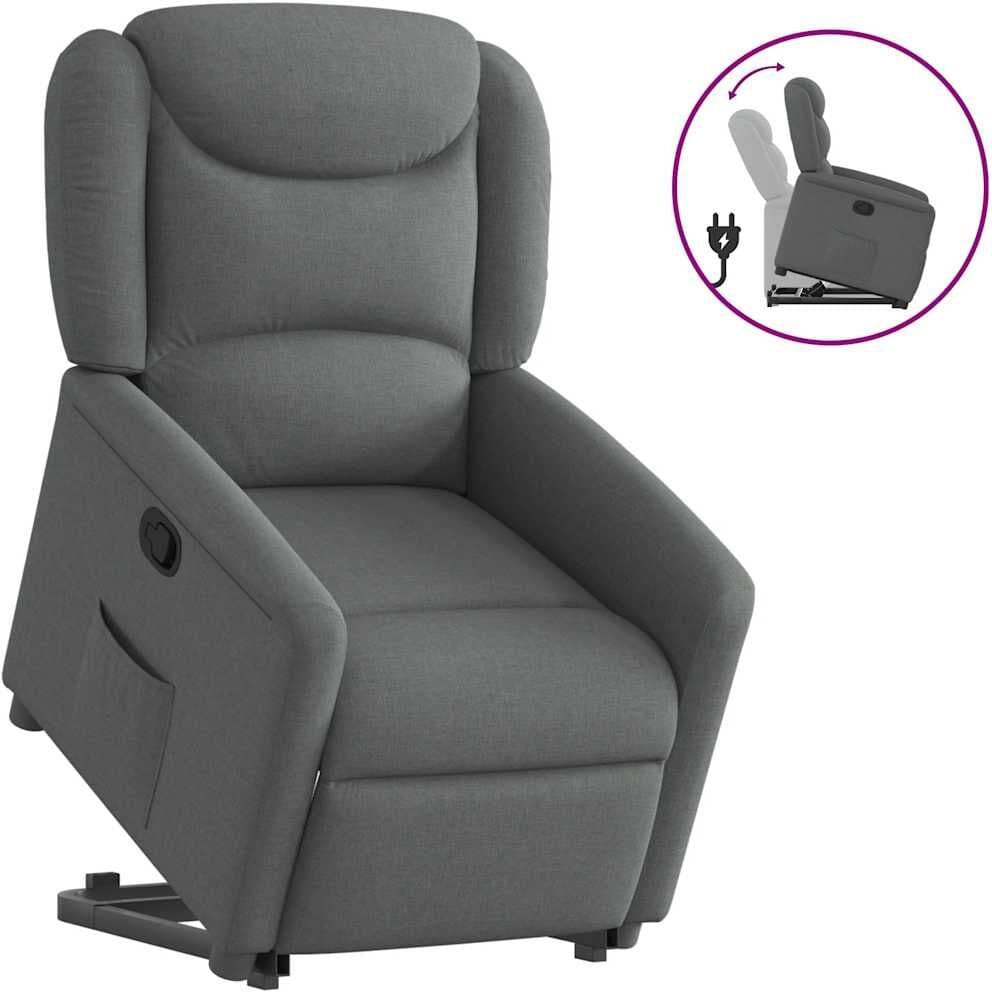 vidaXL Fauteuil inclinable Gris foncé Tissu