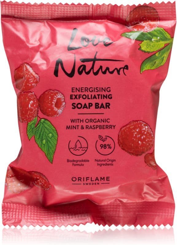 Oriflame Love Nature Organic Mint & Raspberry savon nettoyant solide 75 g