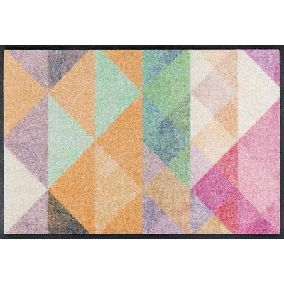Fußmatte "Snorre" Gr. 15, bunt, B:50cm H:9mm L:75cm, Kunstfaser, WASH+DRY BY KLEEN-TEX, Teppiche, Schmutzfangläufer, Schmutzfangmatte, modernes geometrisches Design, rutschhemmend