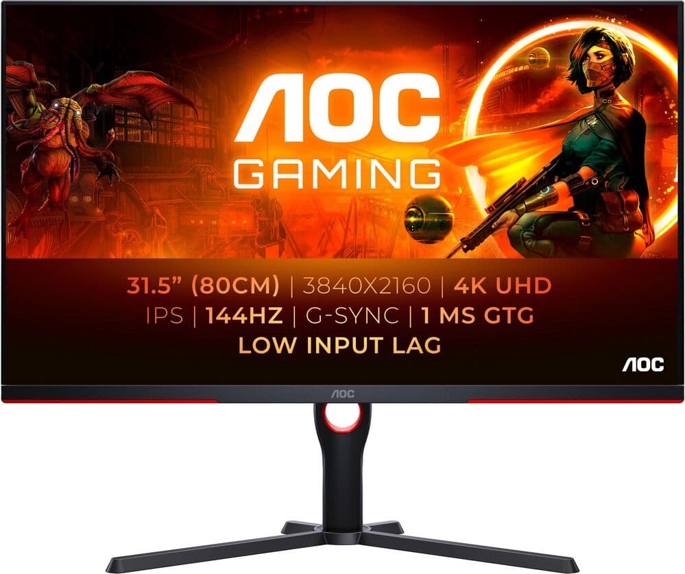 Monitor 31,5" G3 U32G3X/BK LED 4K Ultra HD (Preto/Vermelho) - AOC