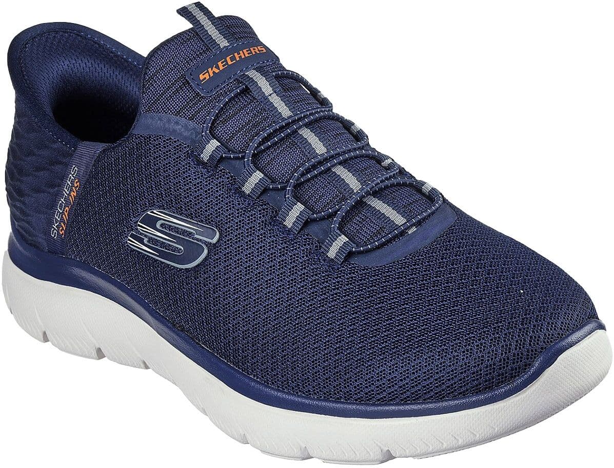 Wanderschuh SKECHERS "Summits", Kinder, Gr. 45,5, blau (marineblau), Obermaterial: 50% Rindsleder Leather cow. 50% Lammleder LEL., Schuhe Wanderschuh