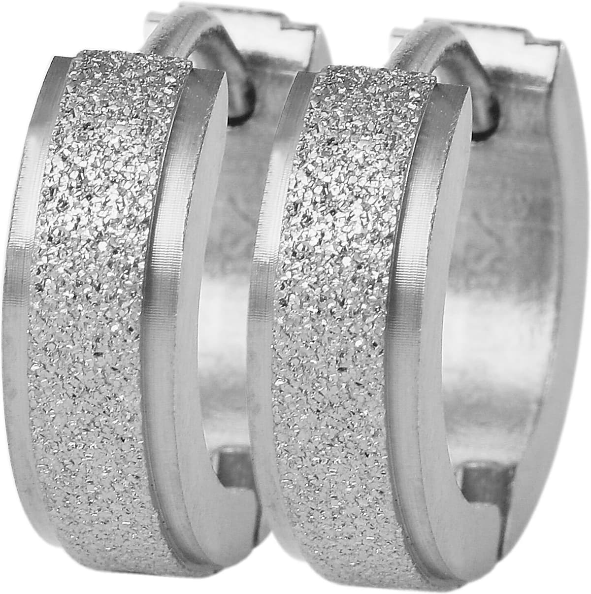 Paar Creolen ADELIA´S "Damen Ohrringe ¿ Klappcreole aus Edelstahl", silber, Ohrringe, Damen, Edelstahl, Paar Creolen