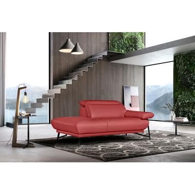 Ottomane EGOITALIANO "Anais, erstklassiges Designsofa, Breite 179 cm, Fußfarbe schattengrau", rot, Sofas, B/H/T: 179cm x 74cm x 106cm, Leder NUVOLE, Ottomane links, Armlehne rechts, LEDER -Artikel BULL – Kat. B: Der Artikel BULL ist ein...