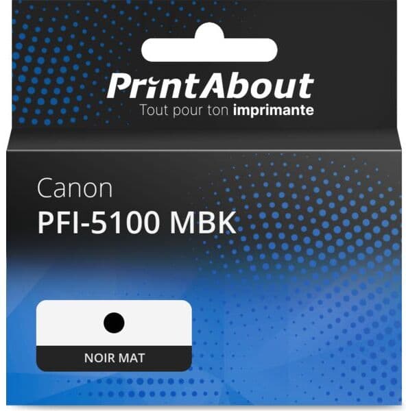 Cartouche PrintAbout compatible pour Canon PFI-5100 MBK - Noir mat