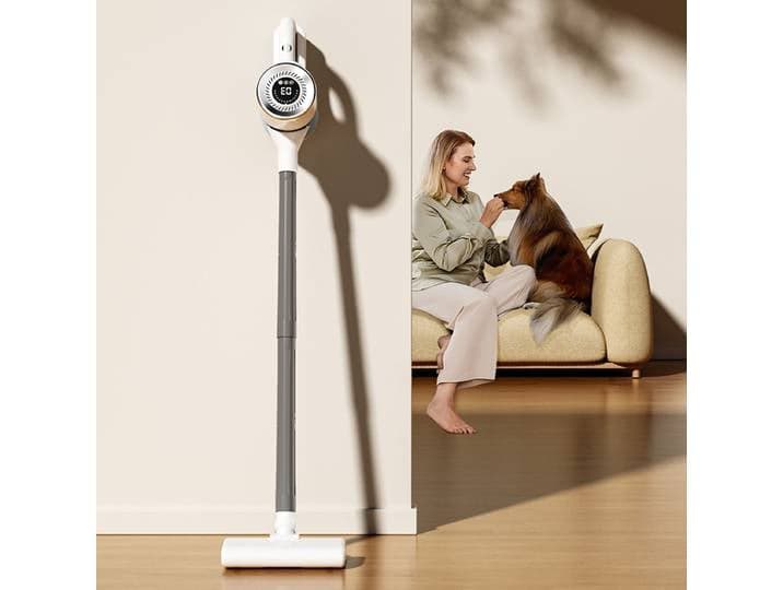 Aspirateur à main sans fil, bâton intelligent 18Kpa 55 minutes avec conception résistante aux enchevêtrements, tapis de sol dur, poils d'animaux