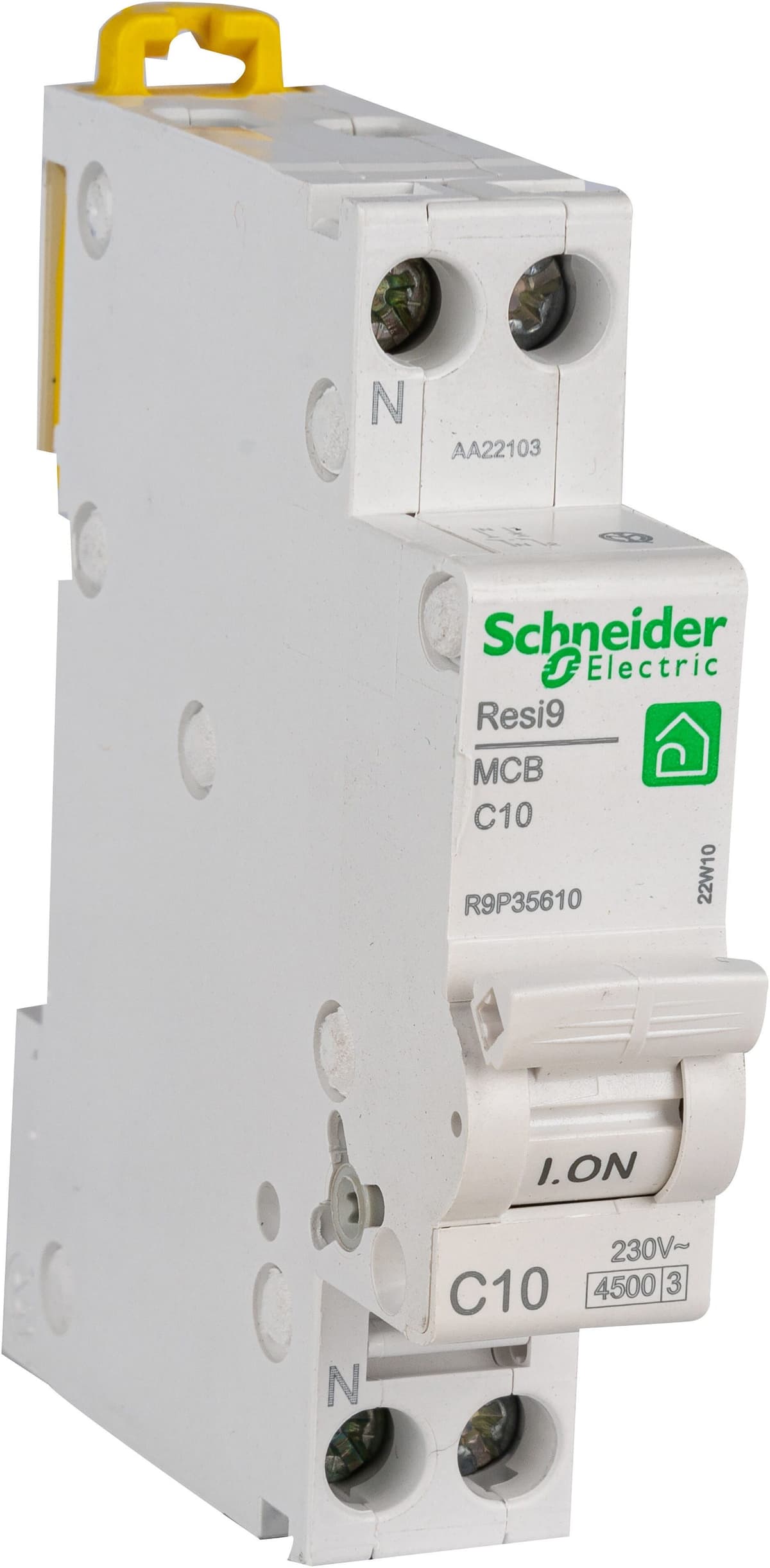 Tecnomat INTERRUTTORE MAGNETOTERMICO SCHNEIDER 1P+N 10A 4,5kA CURVA C 1 MODULO