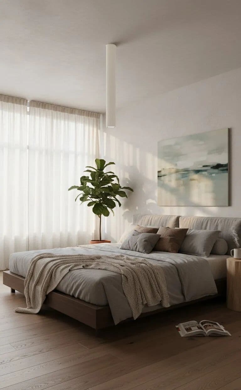 Lumes Ryflowana lampa tuba taupe 60cm  N0-Z75