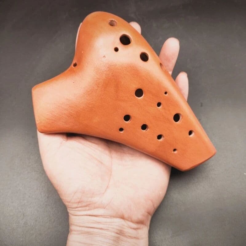 ZHIO 16 Holes Ocarina Professional Alto C Tone Ocarina Beginners Small Double Tube Clay Ocarinas Portable Orff Musical Instruments