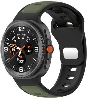Everyday Crate Samsung Galaxy Watch8 Classic Silicone Watch Band Dual Color Adjustable Sport Strap black Army Green