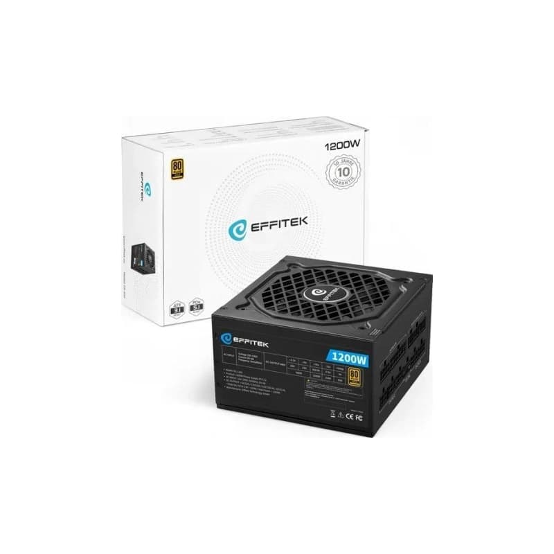 Effitek EG-1200 1200W Μαύρο Τροφοδοτικό Υπολογιστή Full Modular 80 Plus Gold EG-1200
