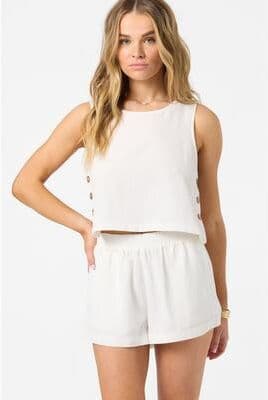 O'Neill s Sanders Beach Shorts in White, Size XL, Linen/Viscose