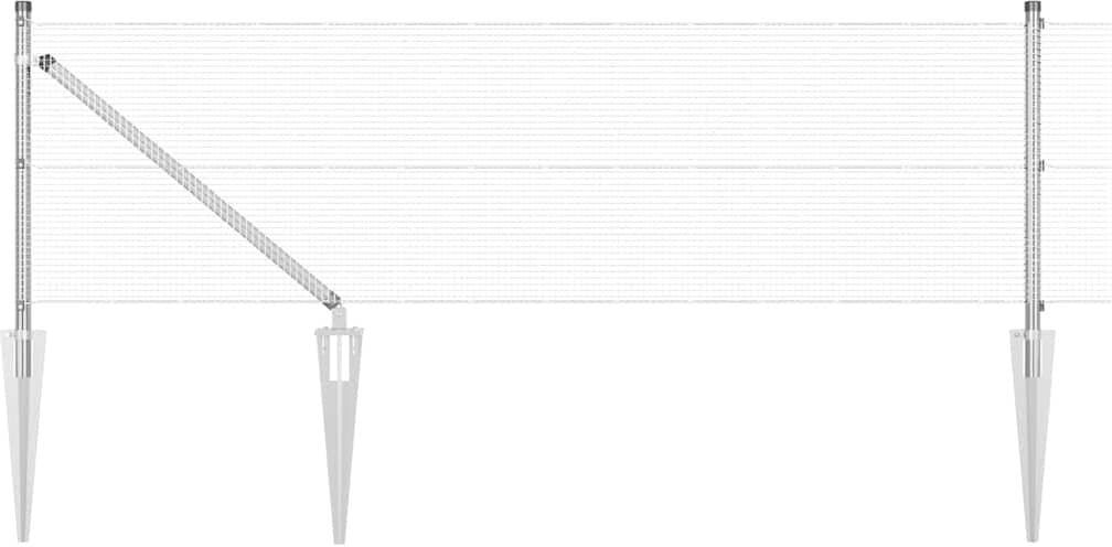 vidaXL Clôture en fil soudé avec pointes 25 x 0,6 m Acier galvanisé