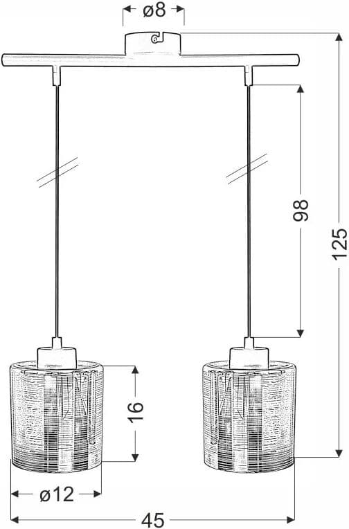 Lumes Złota szklana podwójna lampa wisząca - D265 B8-G44