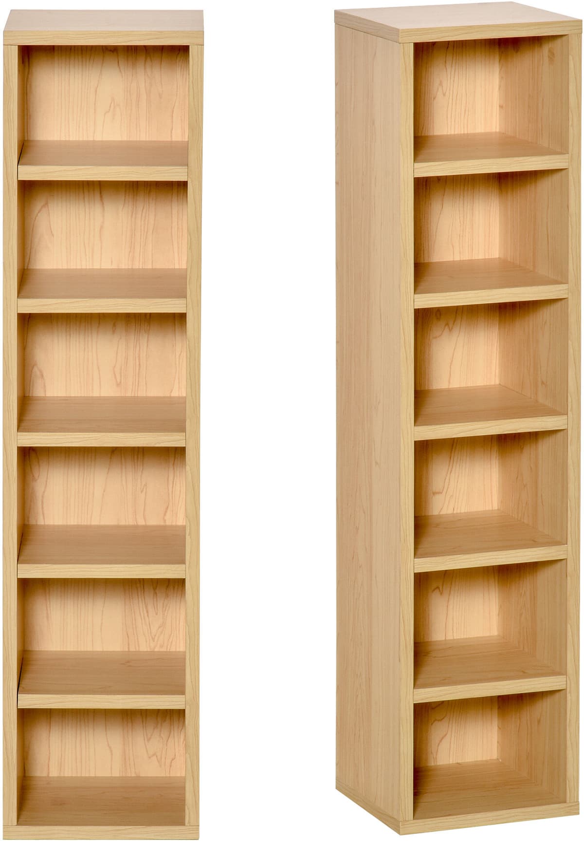 Homcom Scaffale Porta CD Set di 2 Pezzi con 6 Ripiani 102 CD da Casa in Legno MDF  Legno Naturale