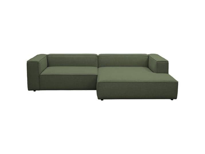 Hom`in Ecksofa, Dunkelgrün, Kunststoff, Ottomane rechts, L-Form, 296x185 cm, Stoffauswahl, seitenverkehrt erhältlich, Hocker erhältlich, Rücken echt, Wohnzimmer, Sofas & Couches, Wohnlandschaften, Ecksofas