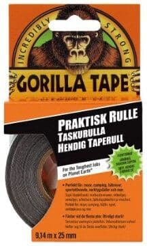 Gorillatejp svart, 9.14 m x 25 mm