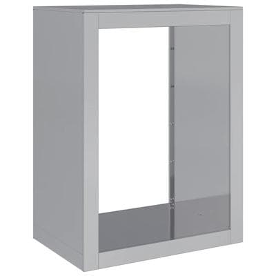 Helloshop26 - Brennholzregal 60 x 40 x 80 cm verzinkter Stahl grau 02_0043737