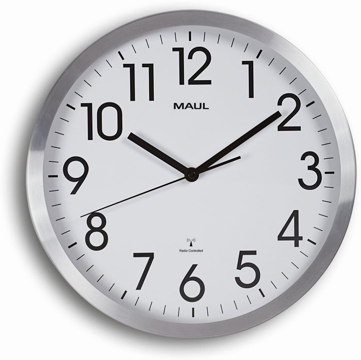 Wanduhr MAUL "Wanduhr MAULmove 30RC", silber (silberfarben), Wanduhren, Ø 30cm, Wanduhr silberfarben Ø 30cm