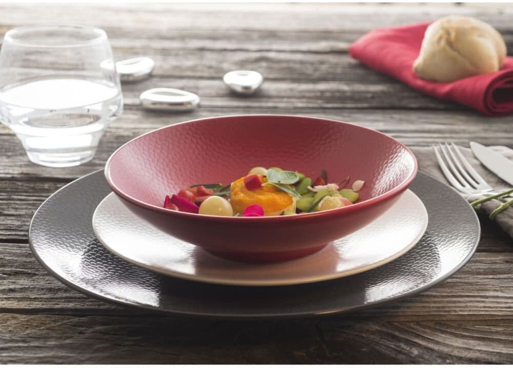 Medard de Noblat Plato de postre (x6) gres rojo