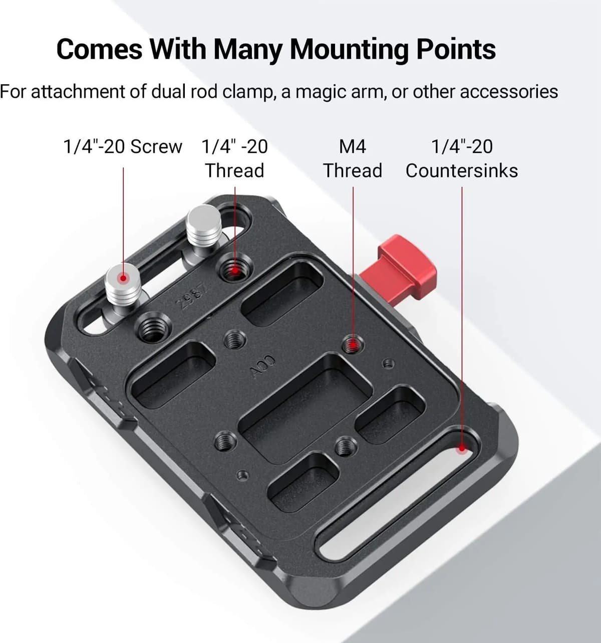 SmallRig Mini V Mount Battery Mount Plate with Crab-Shaped Clamp For Universal Camera Accessories with 1/4-20