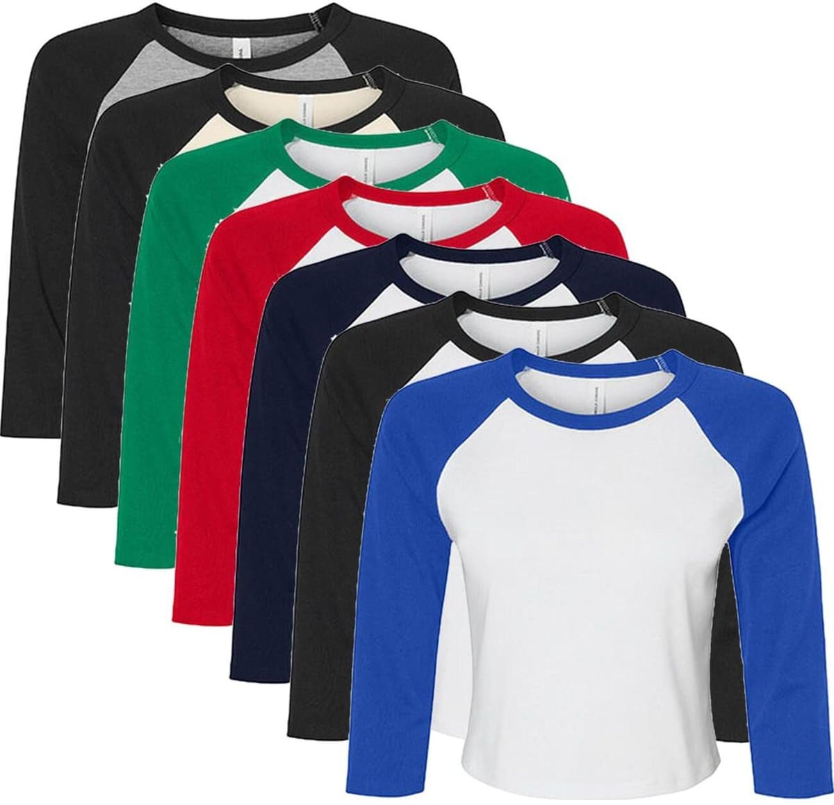 Bella + Canvas Bella Bl1200 Women´s Micro Rib 3/4 Raglan Baby Tee Athletic Heather / Black Xxl